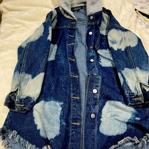 Women Jean denim jacket with hood